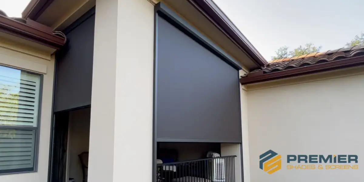 Motorized shades installed by Premier Shades & Screens that will need prepping for winter